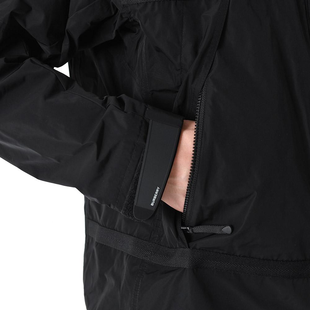 BURBERRY Harding Appliqué Lightweight Hooded Zip Jacket Black