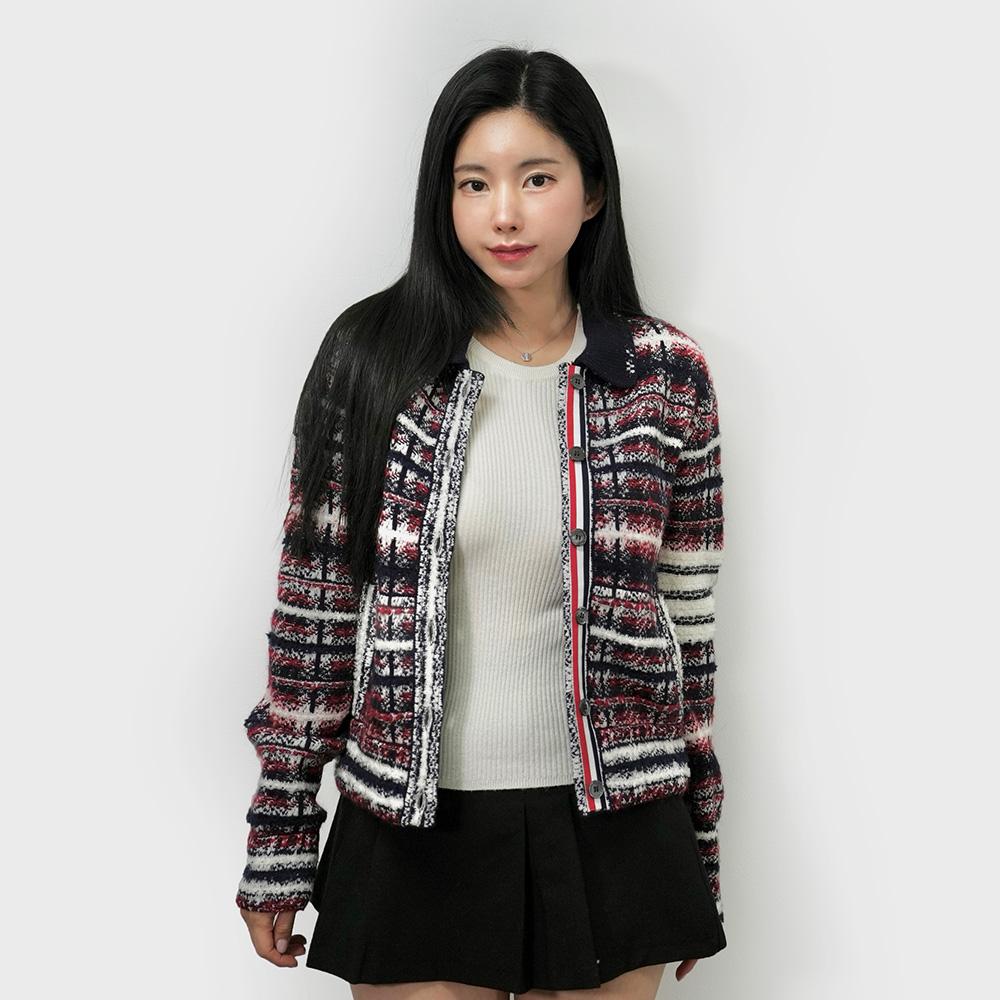 THOM BROWNE Tartan Check Armband Bomber Jacket FKJ086A Y9028 960