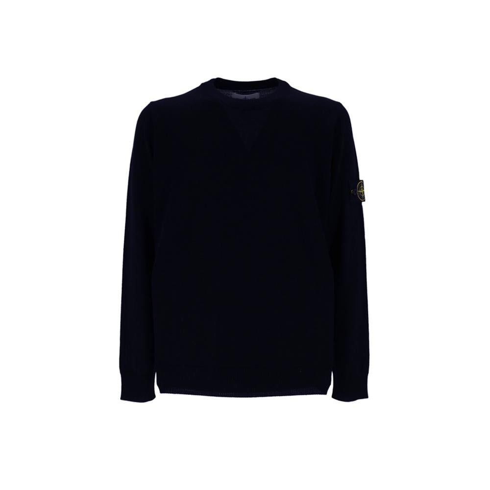 STONE ISLAND Anniversary Patch Navy Crewneck Knit Sweater
