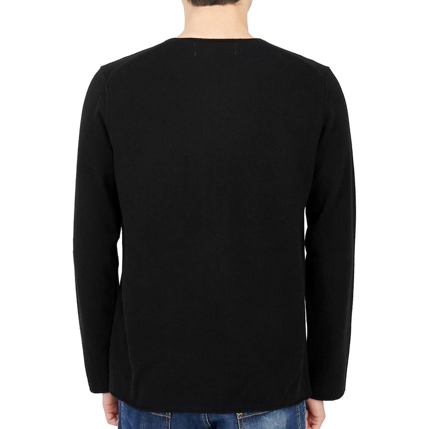 Comme des Garcons Men's Crewneck Knit Sweater Red Logo Patch AZ N068 051 1