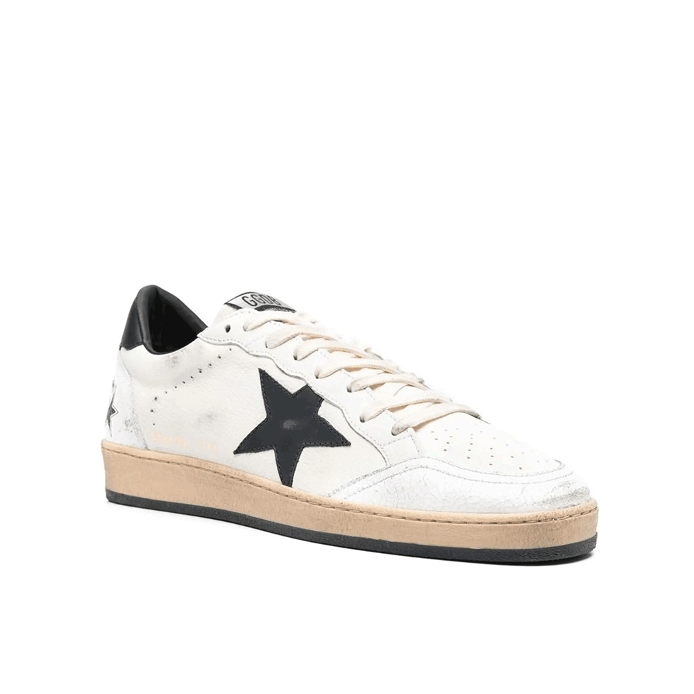 GOLDEN GOOSE Ball Star Men’s Low-Top Sneakers White Leather