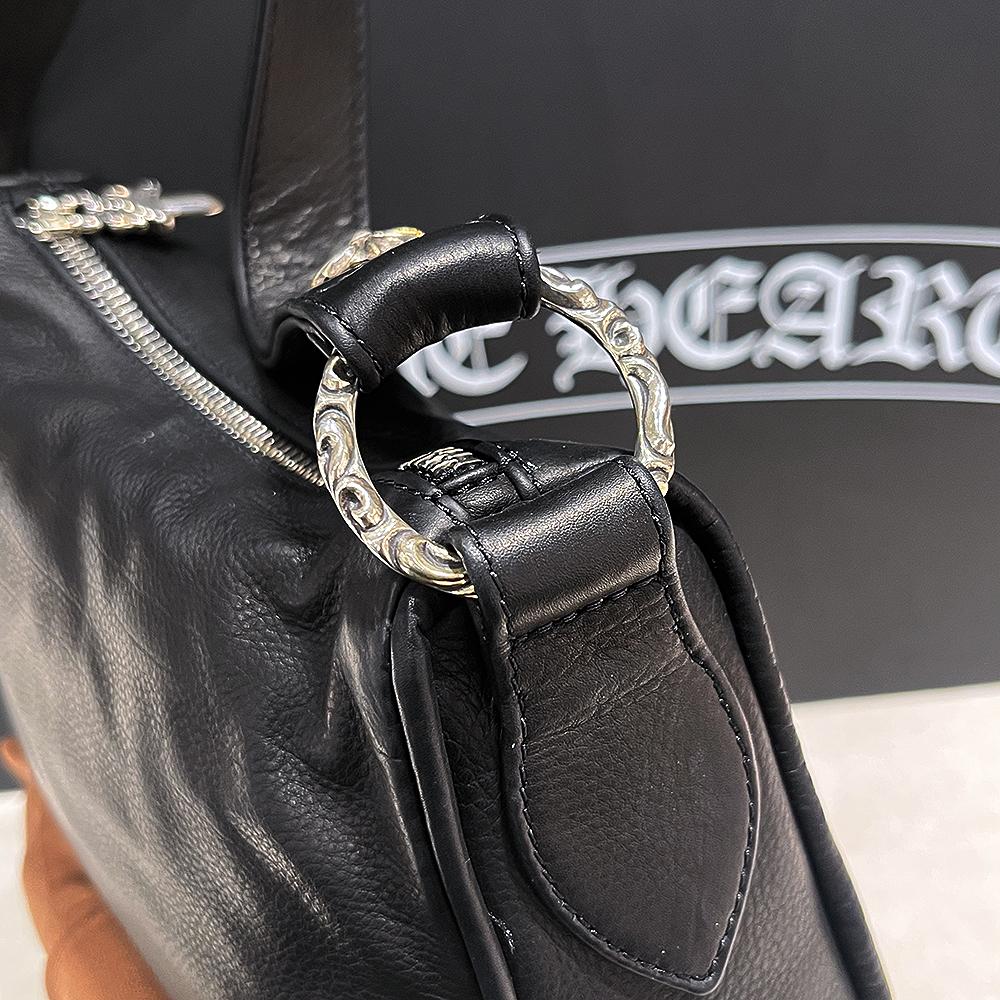 Chrome Hearts Chicken Nugget Leather Shoulder Bag Black Women