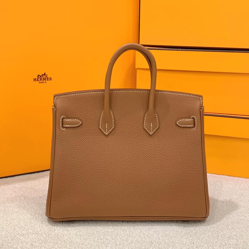 HERMES Birkin 25 Togo Leather Tote Bag Gold with Gold Hardware