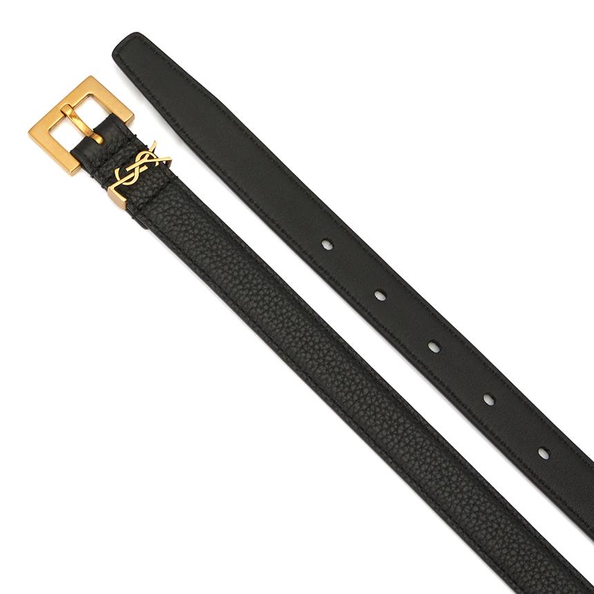 Saint Laurent Monogram Leather Men's Belt 612616 DTI0W 1000