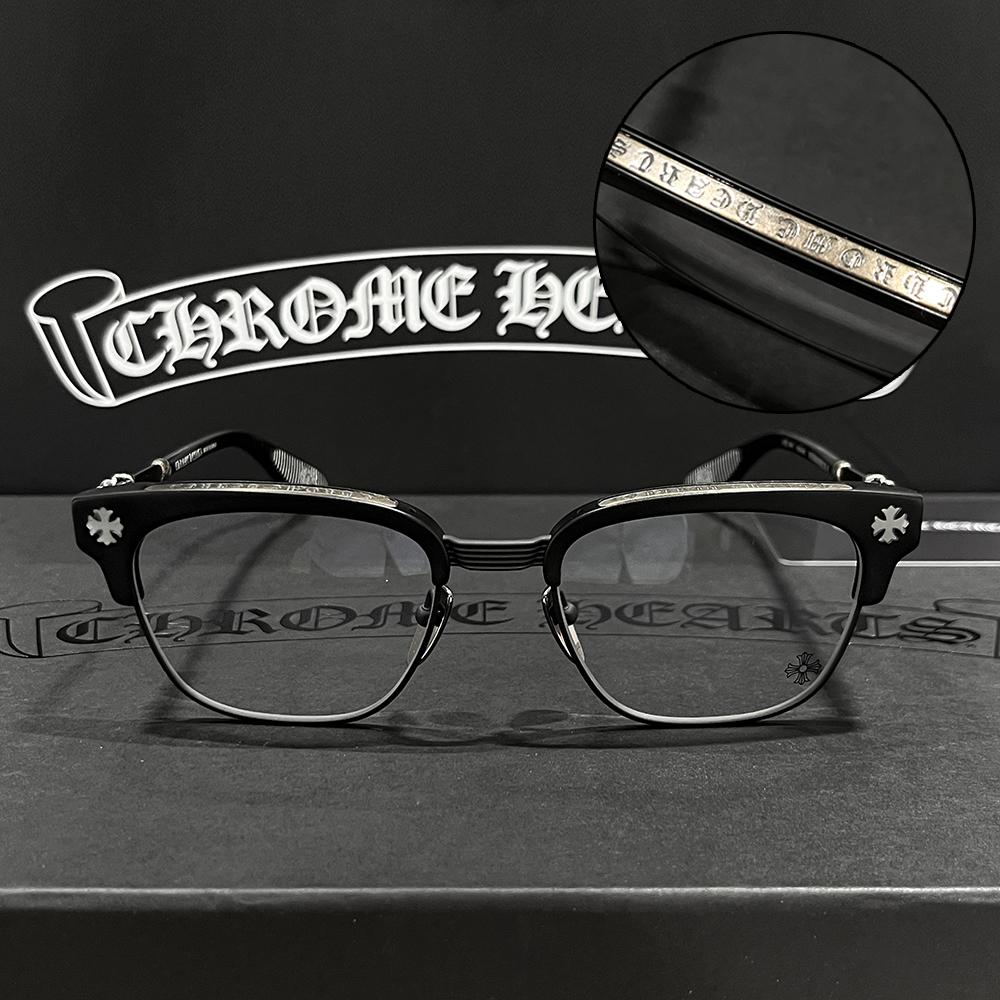 Chrome Hearts Matte Black Silver Accents Unisex Eyeglasses