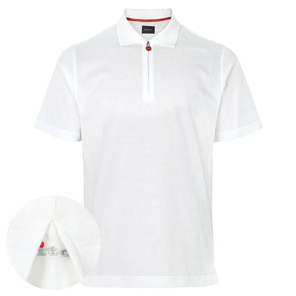 Kiton White Half-Zip Polo T-Shirt for Men UMK1171 40C