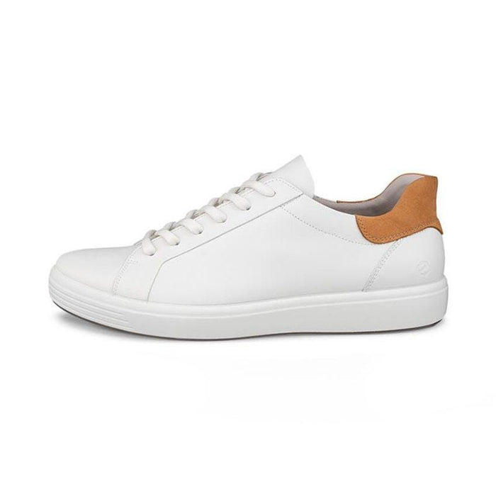 ecco Soft 7 White Leather Low-Top Sneakers for Men 470824 50104