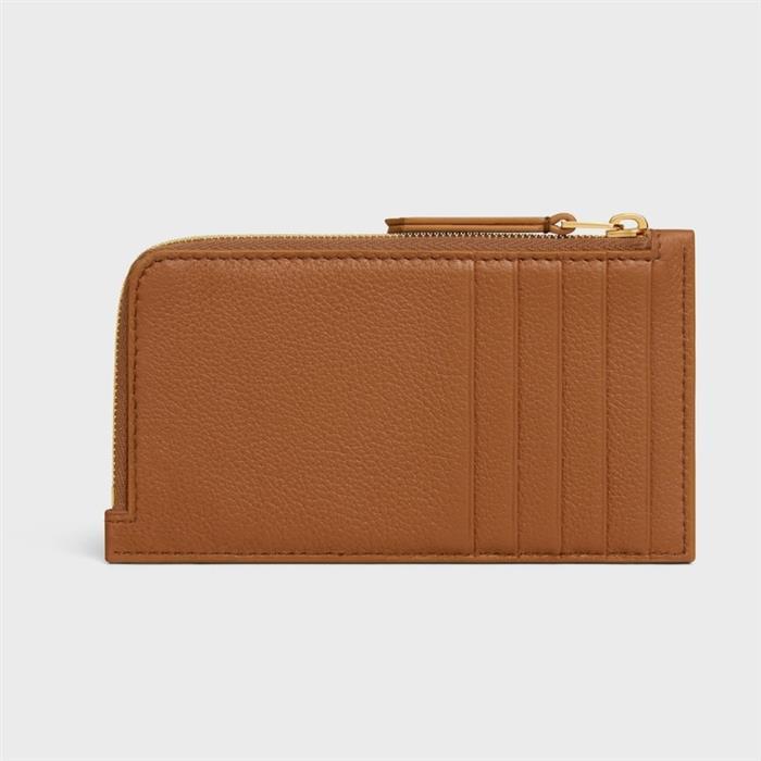CELINE Long Zip Card Holder Supple Grained Calfskin GHD1