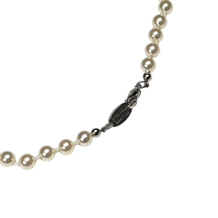 Vivienne Westwood Mini Pearl Bas Relief Silver Necklace