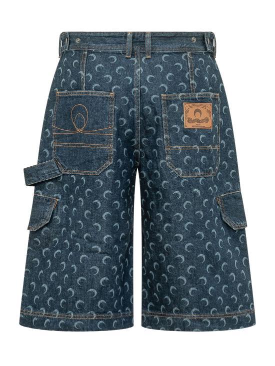 Marine Serre Midnight Blue Denim Short Shorts