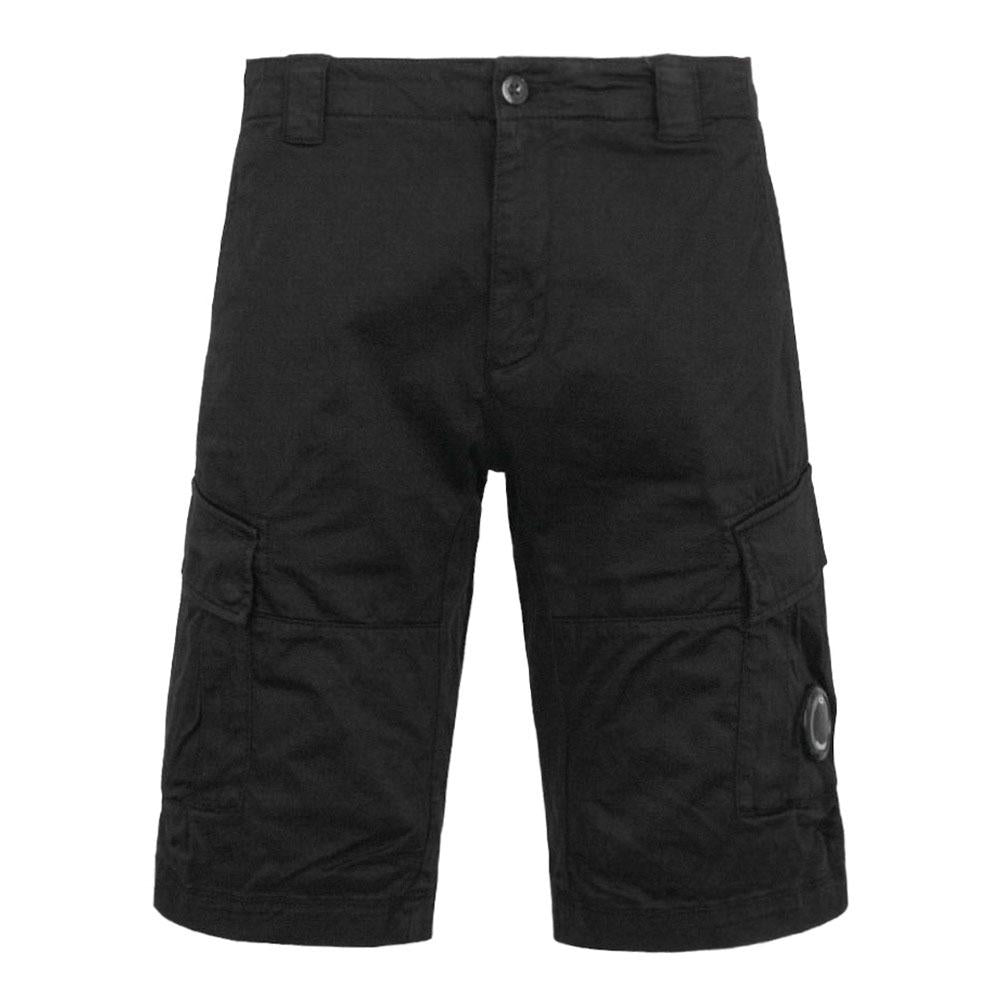 CP Company Lens Cargo Shorts Black Cotton Men’s