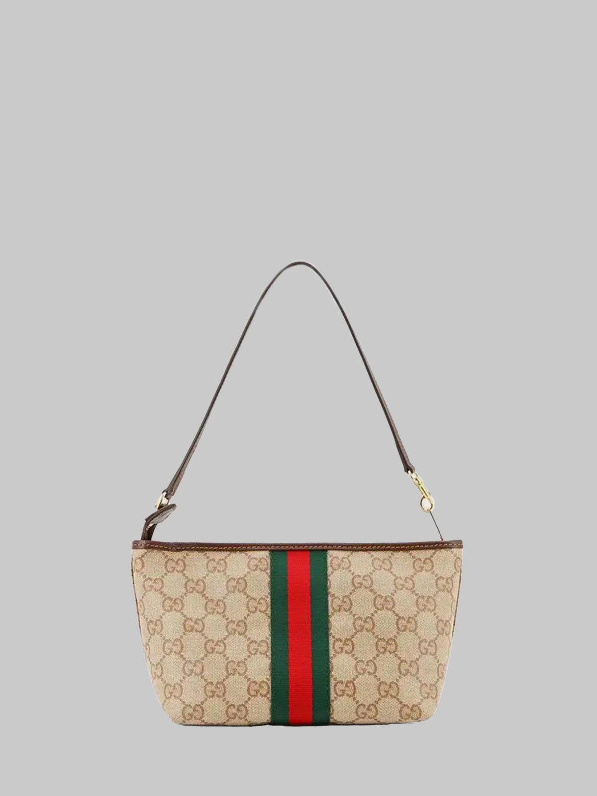 GUCCI Leather Shoulder Bag Brown