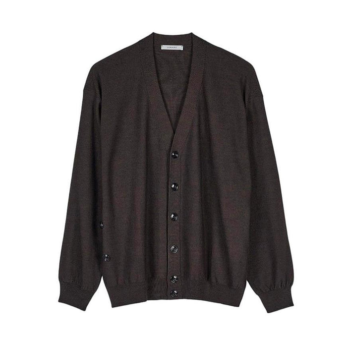 Lemaire Unisex Relaxed Twist Knit Cardigan Brown