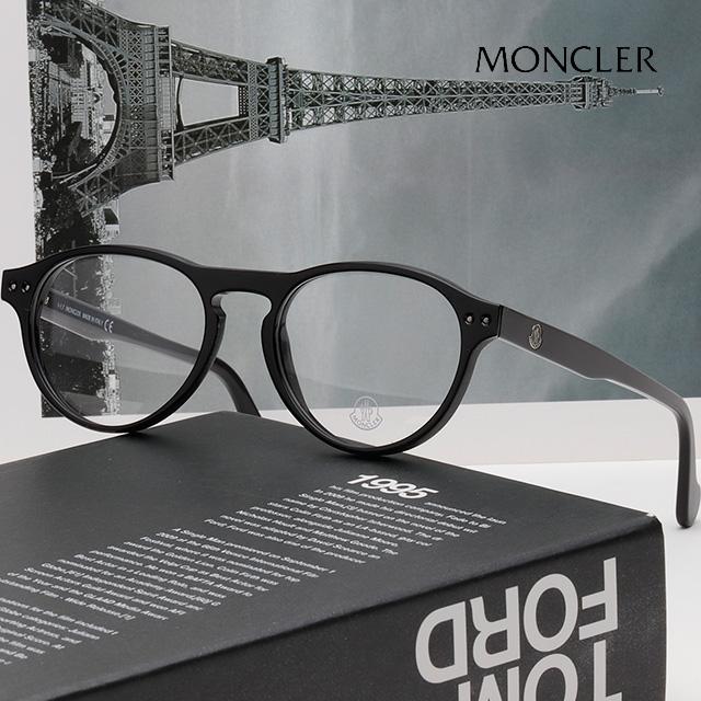 Moncler Round Black Acetate Eyeglass Frames Unisex