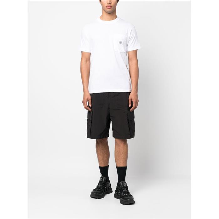 STONE ISLAND PISATO EFFECT POCKET LOGO SHORT SLEEVE T-SHIRT