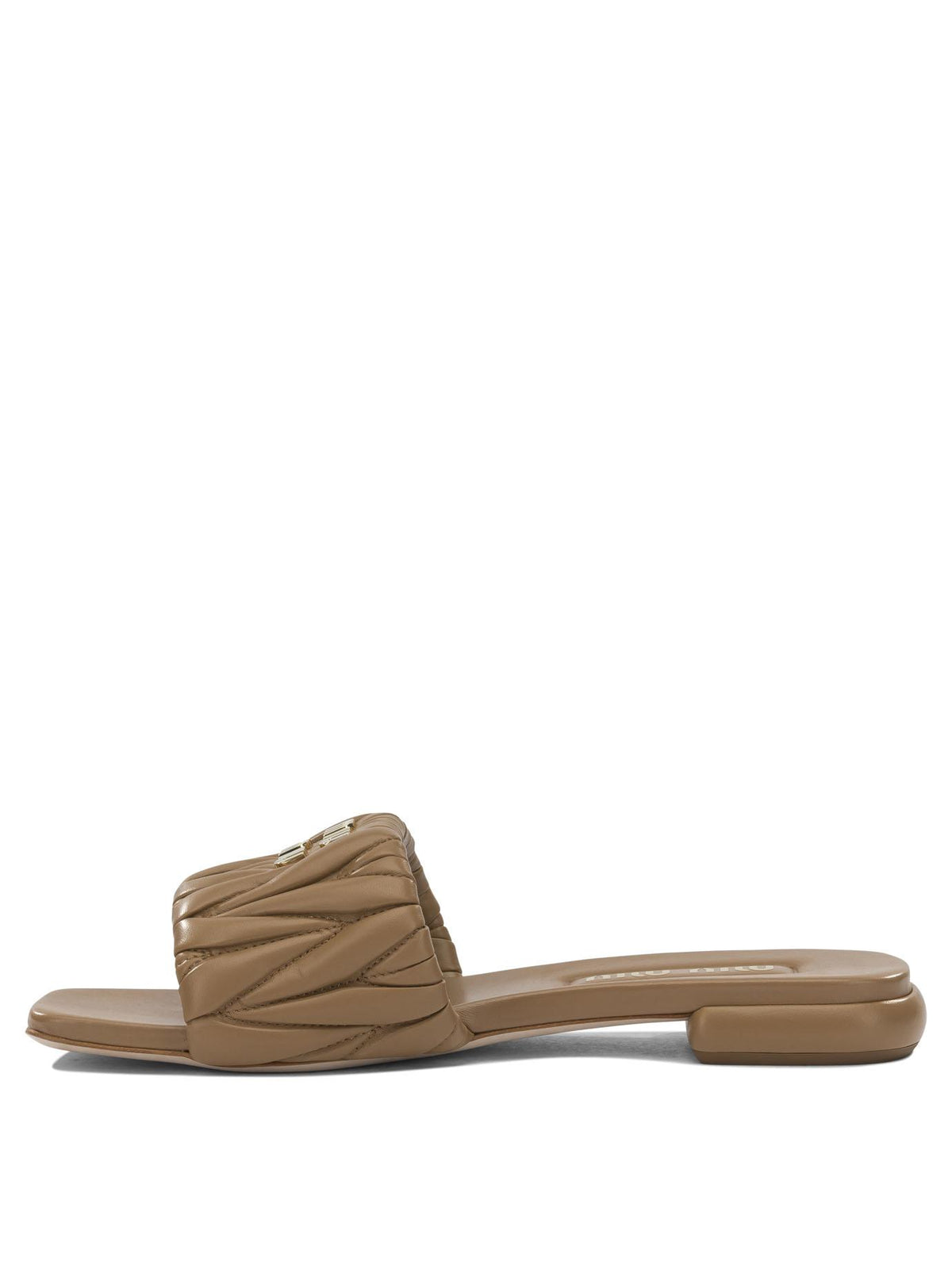 Miu Miu Leather Slide Slippers Black Women’s