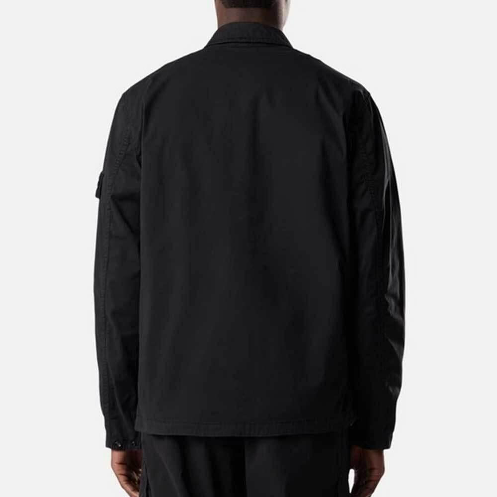 STONE ISLAND Stretch Organic Cotton Twill Zip Overshirt Jack 1200003 S0A10 V0029