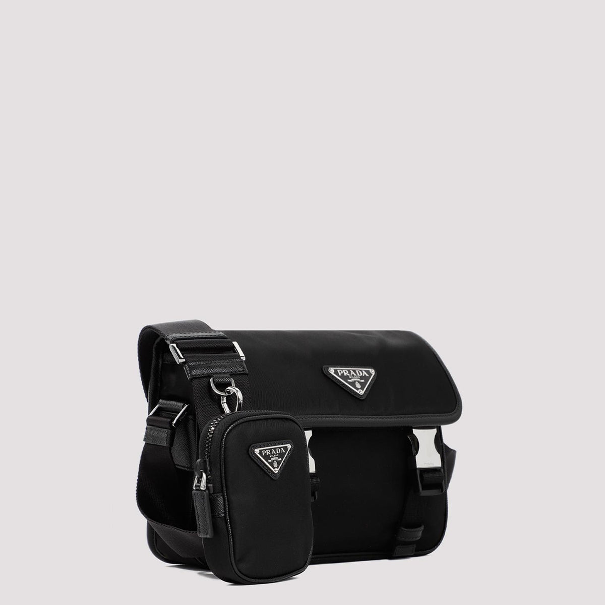PRADA Black Leather Shoulder Crossbody Bag