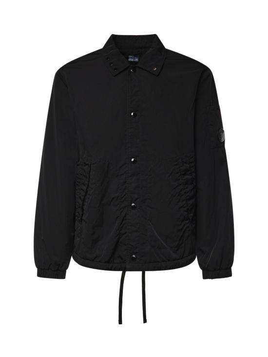 CP Company Black Lightweight Zip Jacket for Men 21CMOW044A 110535G 999 BLACK DOM