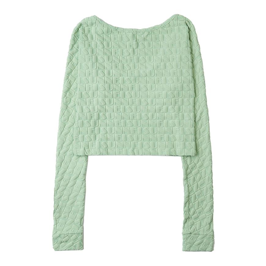 SUNNEI Jacquard Crop T-Shirt Women’s Green
