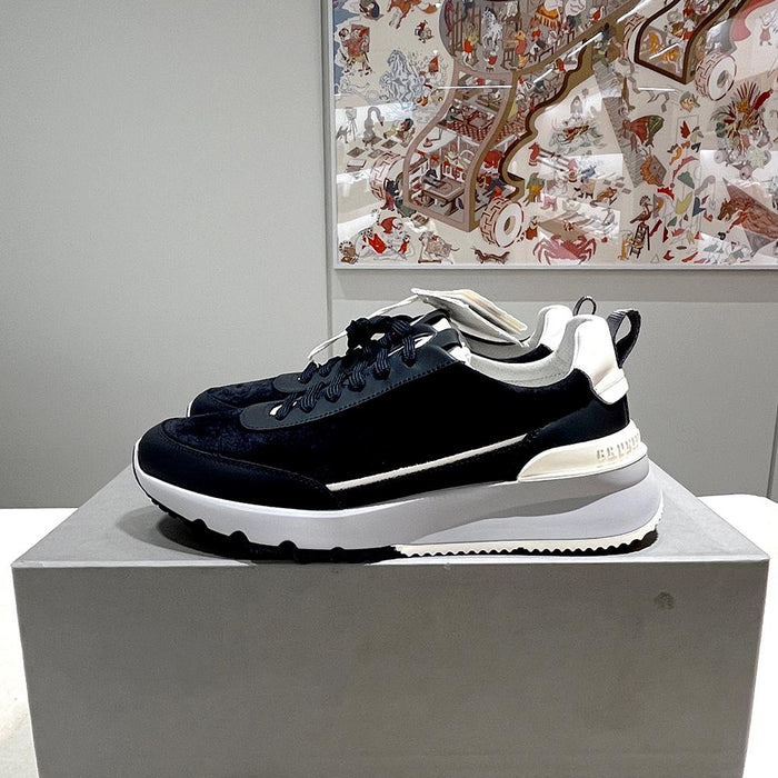 Brunello Cucinelli Navy Suede Runner Low-Top Sneakers for Men
