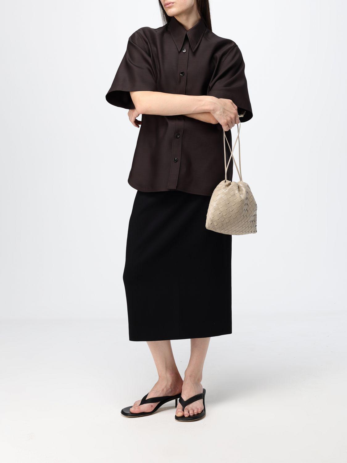 Bottega Veneta Long Sleeve Cotton Shirt Brown Women’s