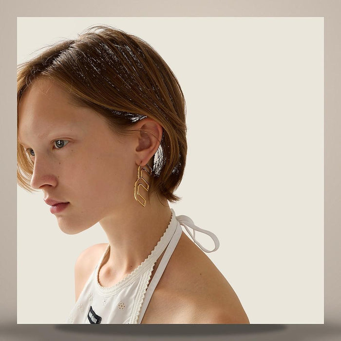 Miu Miu Single Metal Earring Silver 5IO511 2G9S F0056