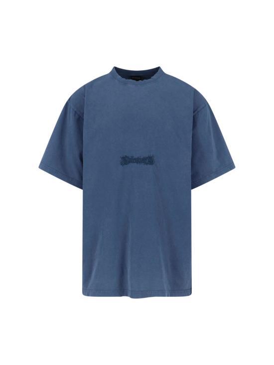 BALENCIAGA Short Sleeve T-Shirt Black Cotton Men's Top 850403 TTVO 8206