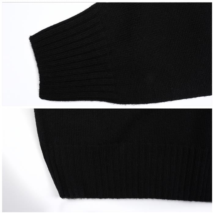 TOM FORD Black Cashmere Zip-Up Sweater