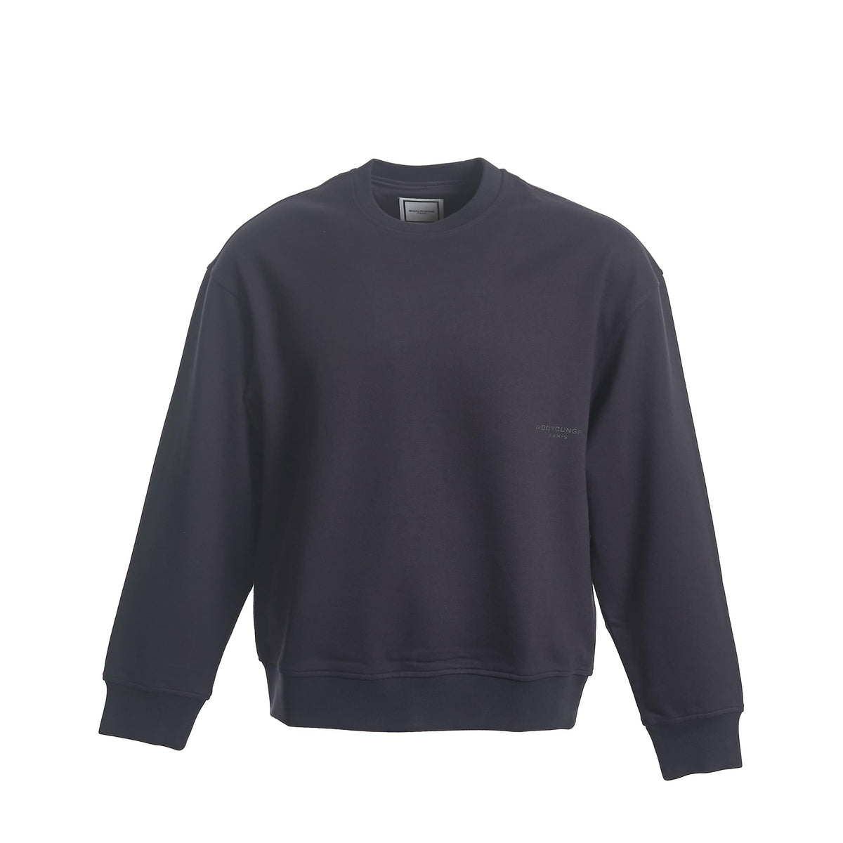 WOOYOUNGMI Leather Patch Navy Men’s Sweatshirt W233TS22 714N