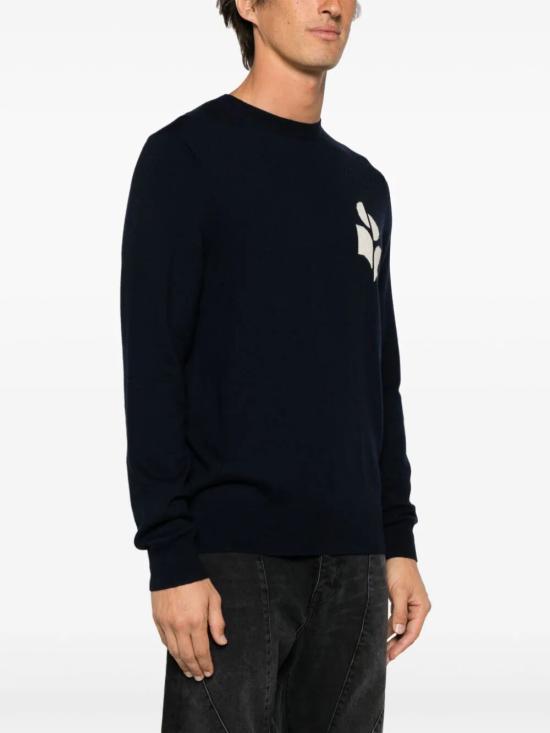 Isabel Marant Midnight Blue Wool Crewneck Knit Sweater for Me PU0051HAA1L04H30MI