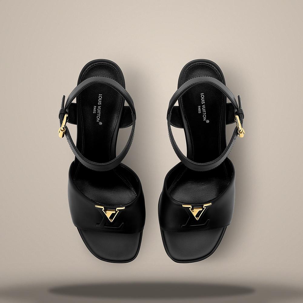 Louis Vuitton LV Mare Black Men's Platform Sandals 1AK48B