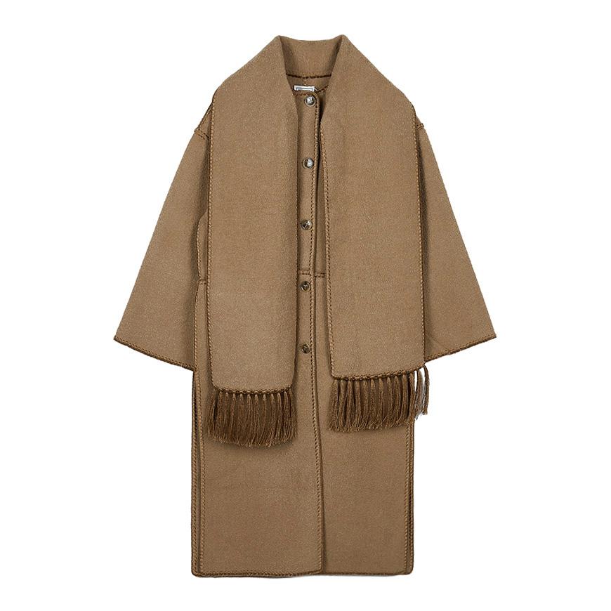 Toteme Embroidered Scarf Coat for Women 244WRO0131FB0292 033
