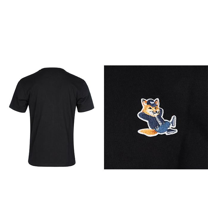 Maison Kitsune Blue Dressed Fox Patch Short Sleeve T-Shirt