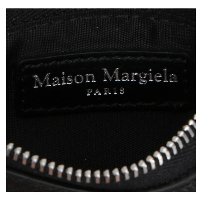 Maison Margiela Stitch Leather Zip Card Holder Black