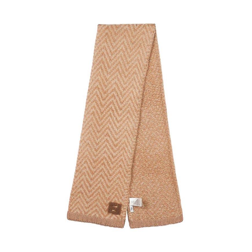 FENDI Women’s Alpaca Blend Muffler Scarf FXT458 AYKM F0QB8