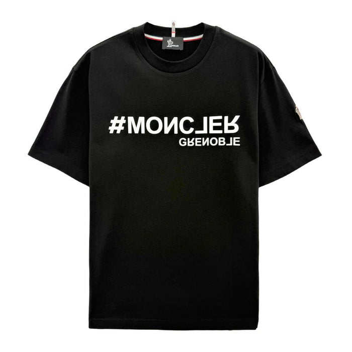Moncler Mirrored Logo Short Sleeve T-Shirt Black