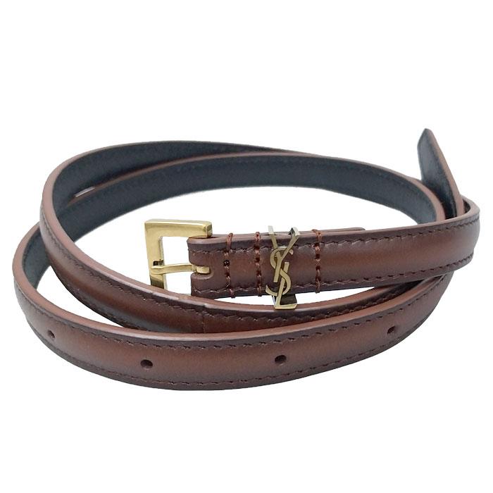 Saint Laurent Cassandra Extra Slim Smooth Leather Belt Women’s