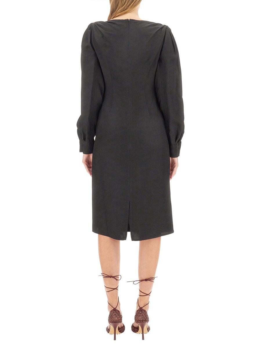 Bottega Veneta Long Sleeve Midi Dress Black FW23