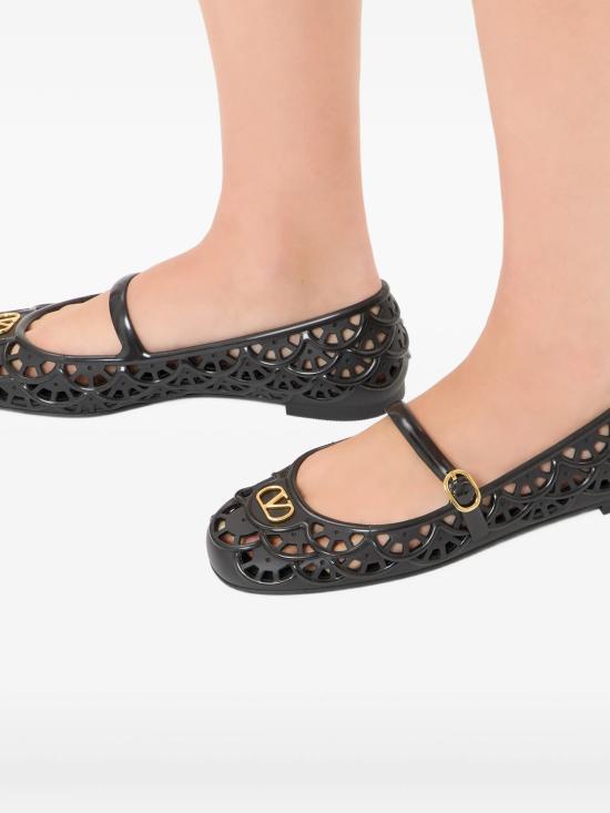 VALENTINO Garavani Black Leather Sandals