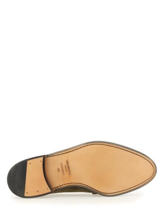 THOM BROWNE Dark Green Leather Loafers