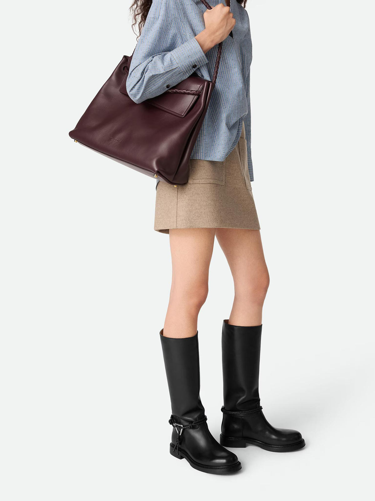 Bottega Veneta Black Leather Long Boots