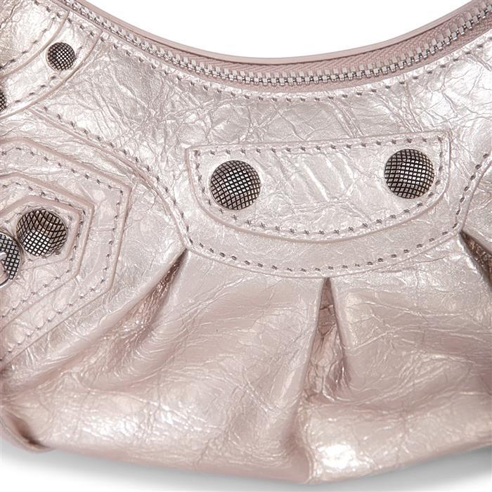 BALENCIAGA Le Cagole XS Shoulder Bag Gray Leather