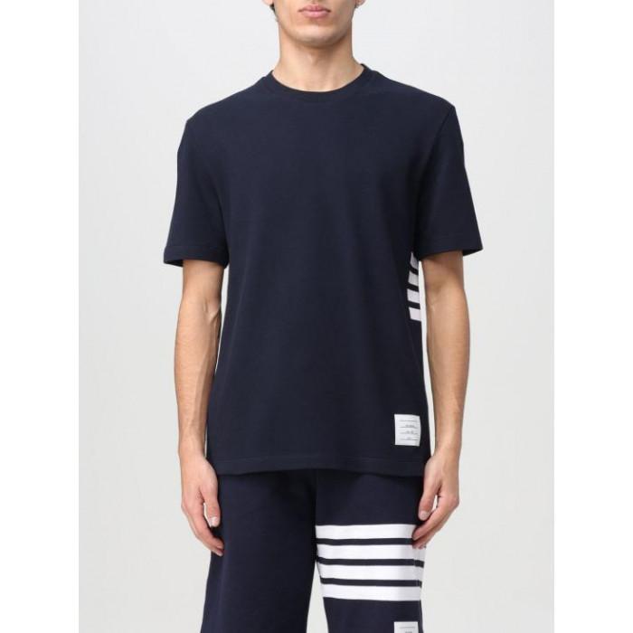 THOM BROWNE Classic Piqué 4-Bar T-Shirt Navy Men’s