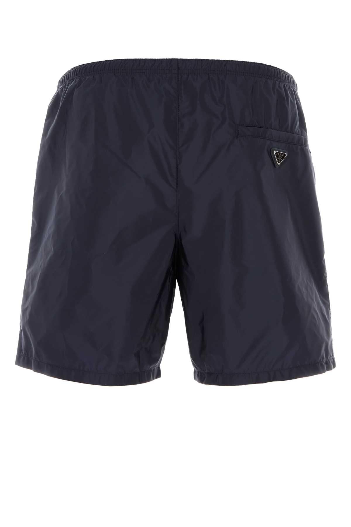 PRADA Black Nylon Swim Shorts for Men