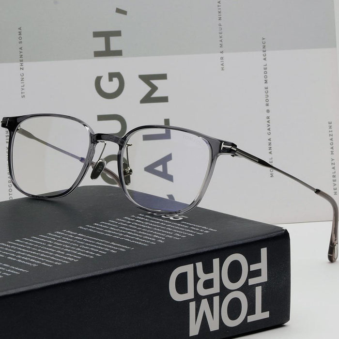TOM FORD Blue Light Blocking Asian Fit Transparent Gray Square Acet TF5923KB 020