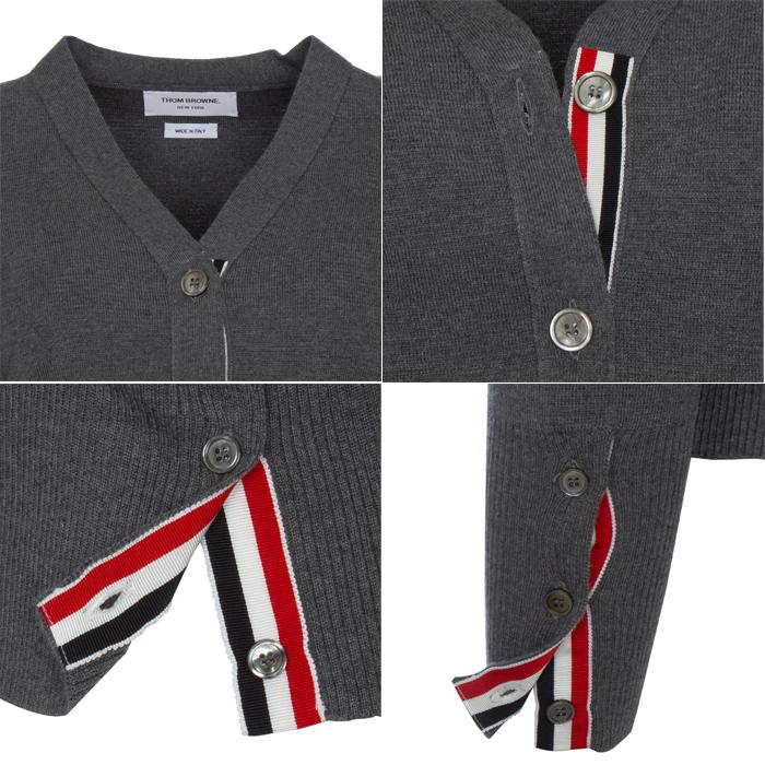 THOM BROWNE Milano Stitch Merino Wool Cardigan Gray Women