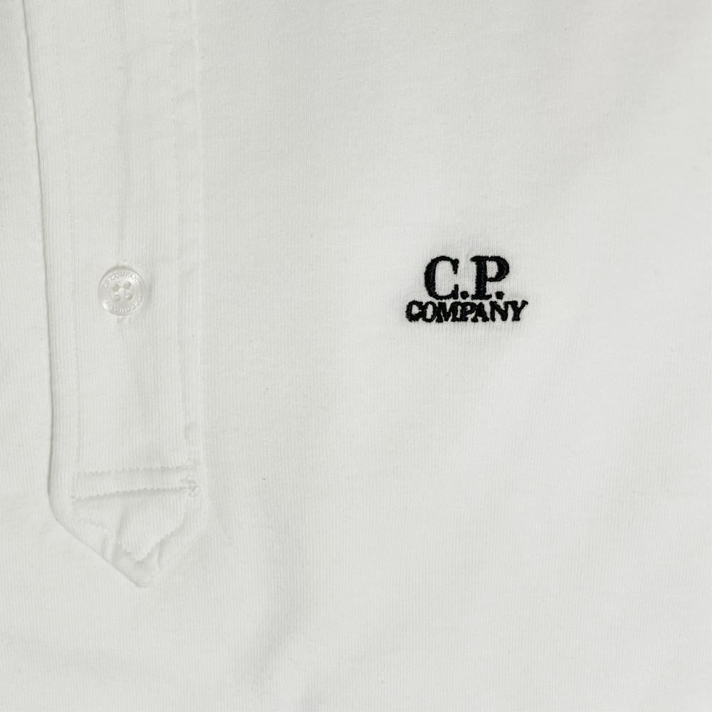 CP Company Logo Embroidered Polo T-Shirt White Men’s