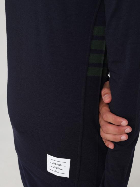 THOM BROWNE Round Neck Knit Sweater for Men MJS218A J0149 415 NAVY DOM