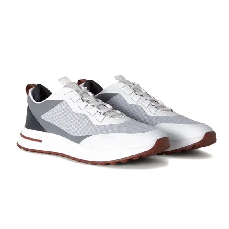 Loro Piana Gray Calfskin Suede Weekend Walk Low-Top Sneakers
